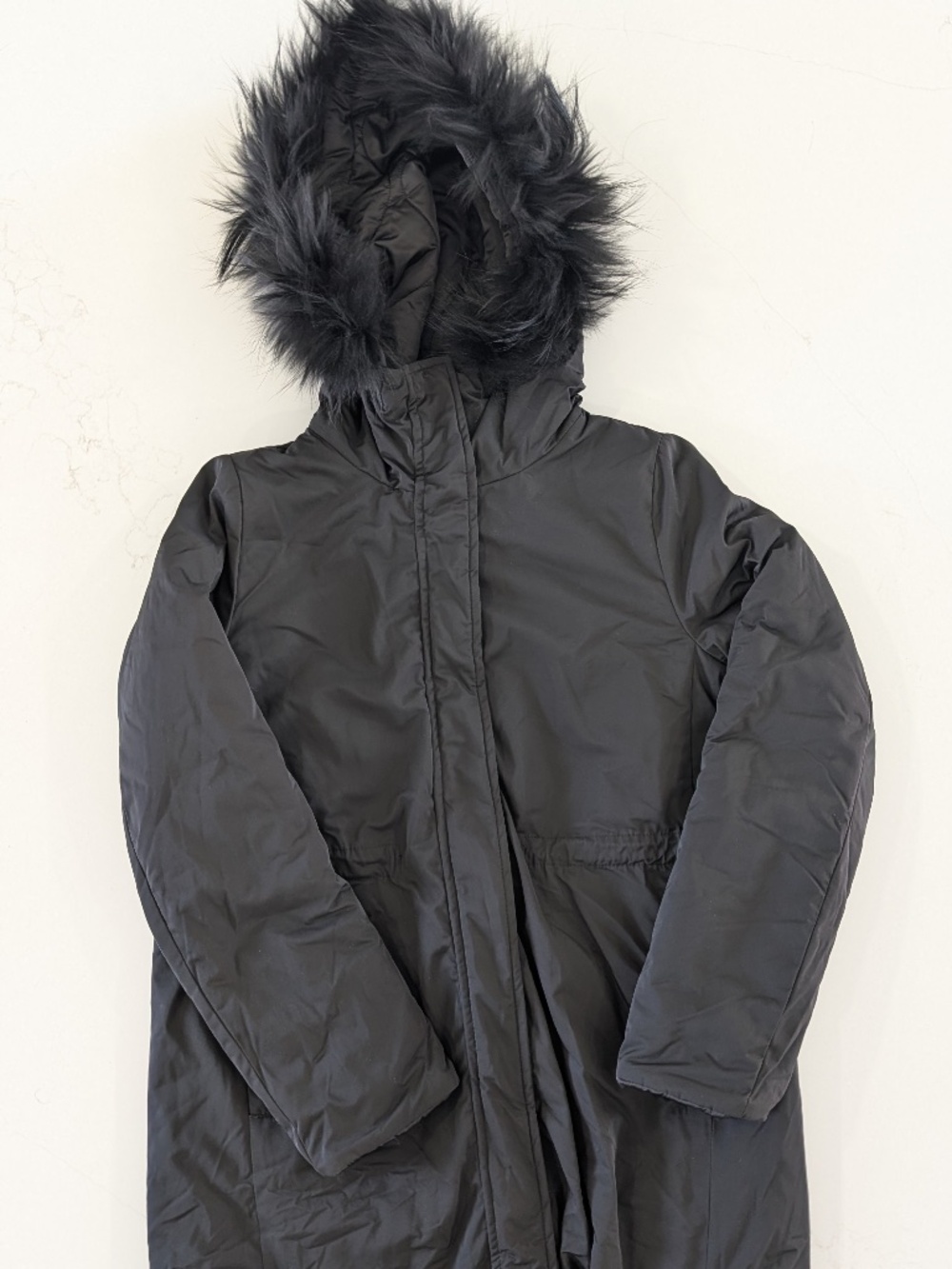 Intrend Max Mara 1STEMMA Quilted Reversible Coat Real Fur Hood Black Size 2 NWT